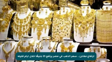 ارتفاع مفاجئ.. سعر الذهب في مصر يرتفع 25 جنيهًا خلال أيام قليلة